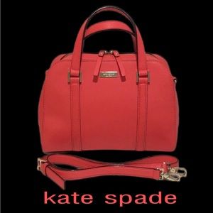 NEW kate‎ spade Newbury Lane Felix, Leather Satchel, Crossbody, Coral